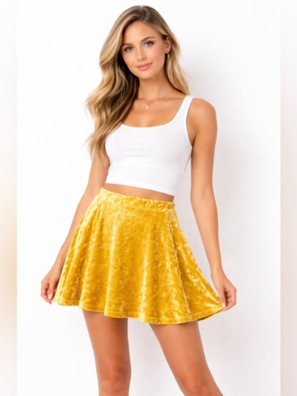 F21 💛 Yellow Mini Skirt NWT ✨ Cute Summer Outfit | Falda Amarrilla Trendy Nueva
